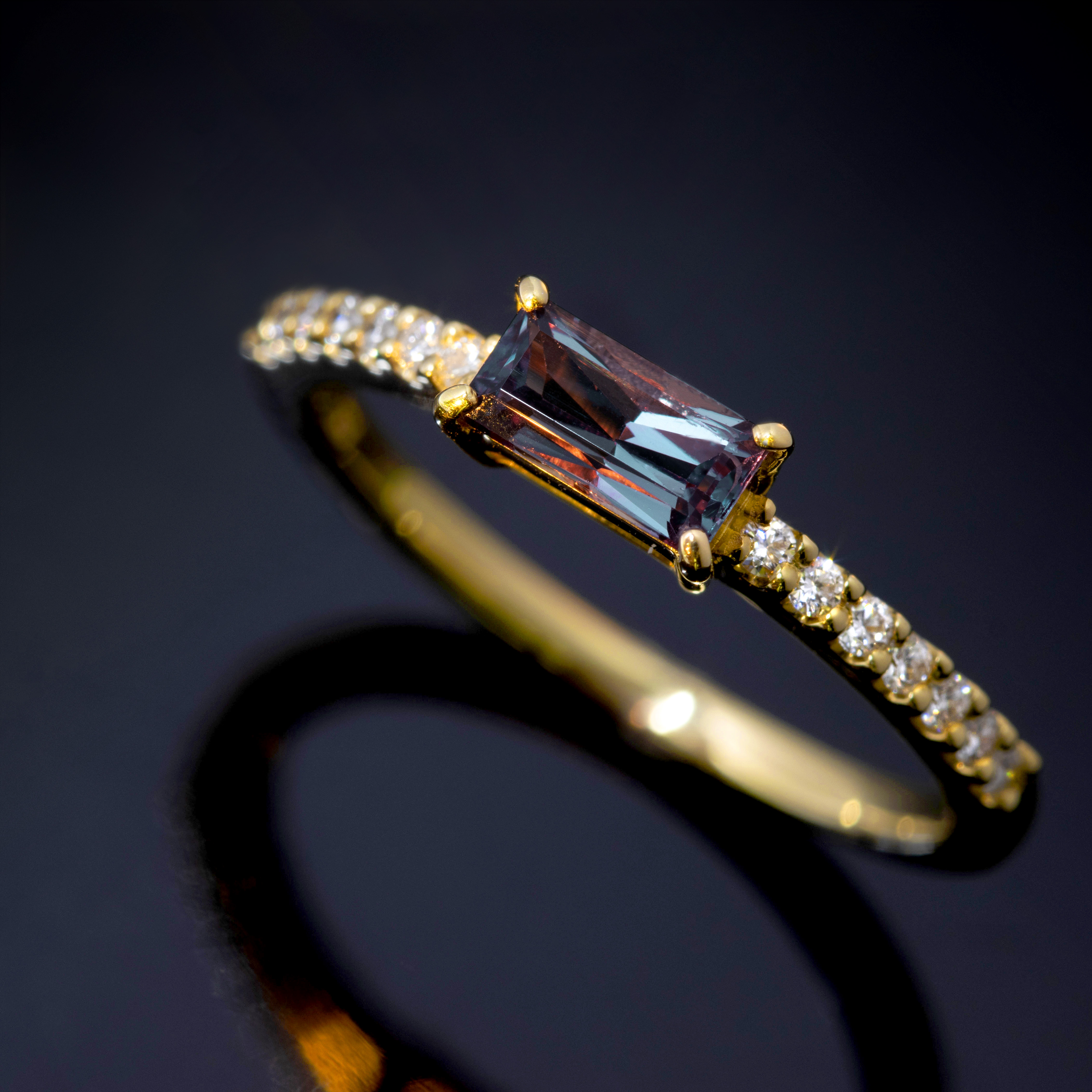 ベキリーブルーガーネット ダイヤモンド K18 Pt リング ディアーヌ Bizoux ビズー公式